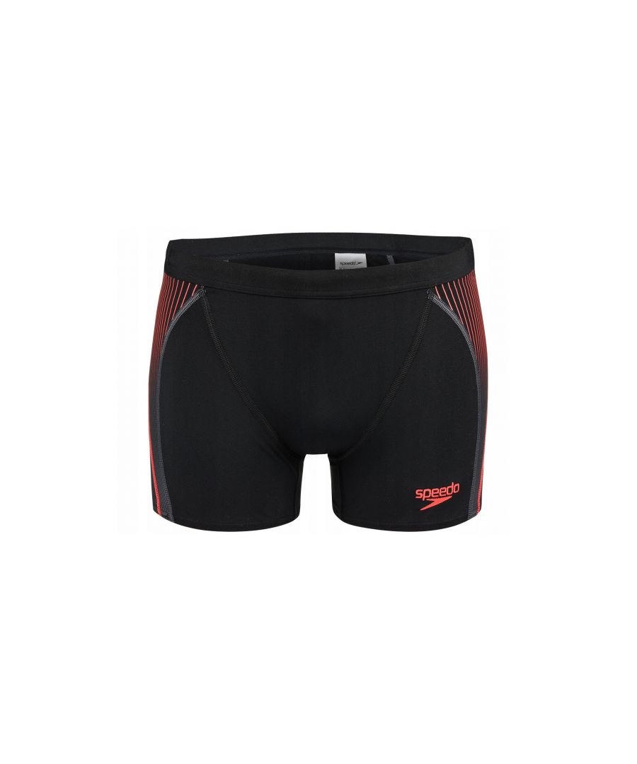 Speedo Gradient Placement Mens Aquashorts Black Red Swimwear 8 12152C731 - Size 32 (Waist)