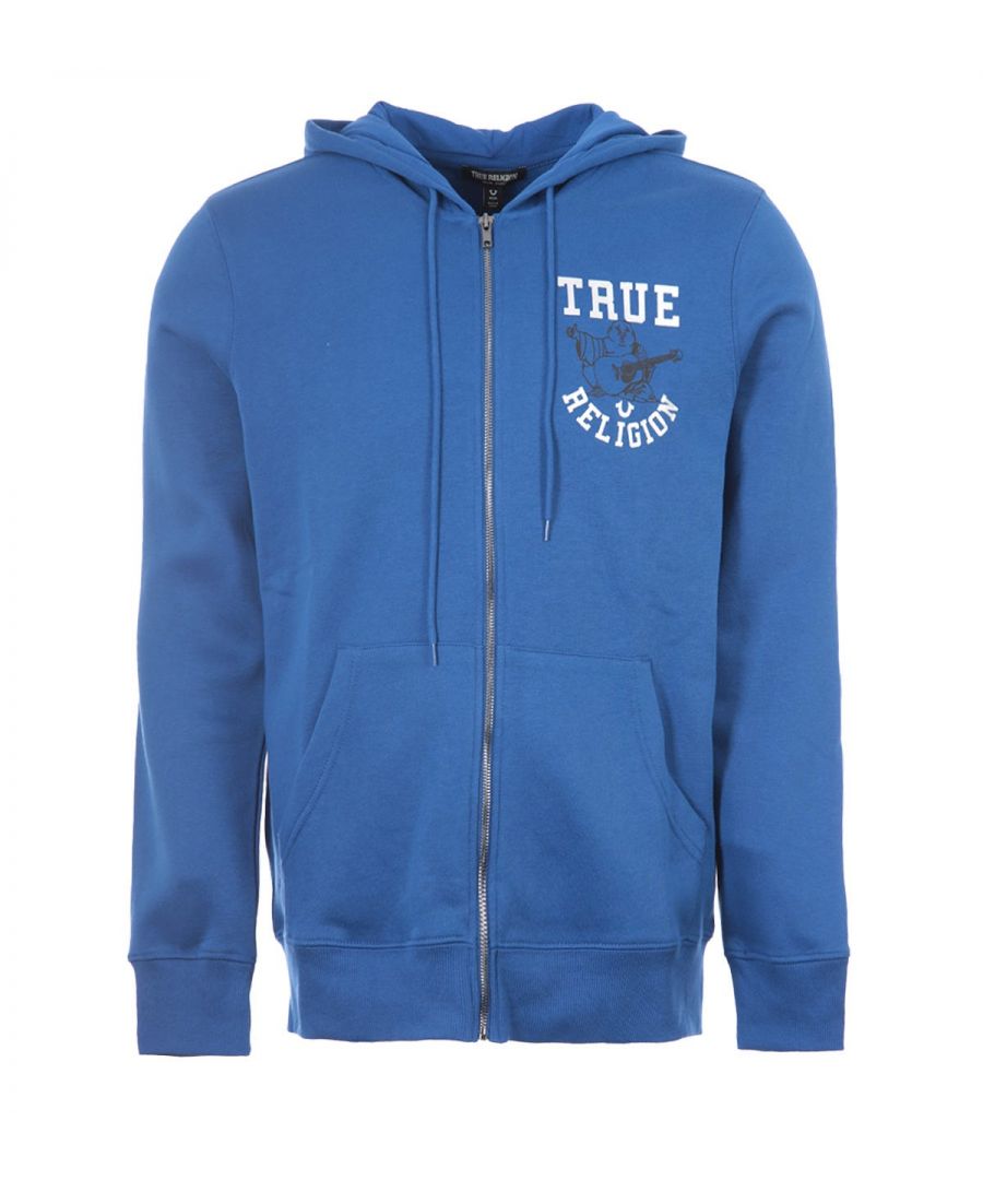 True Religion hoodie met boeddha en 3 sterren voor heren, blauw