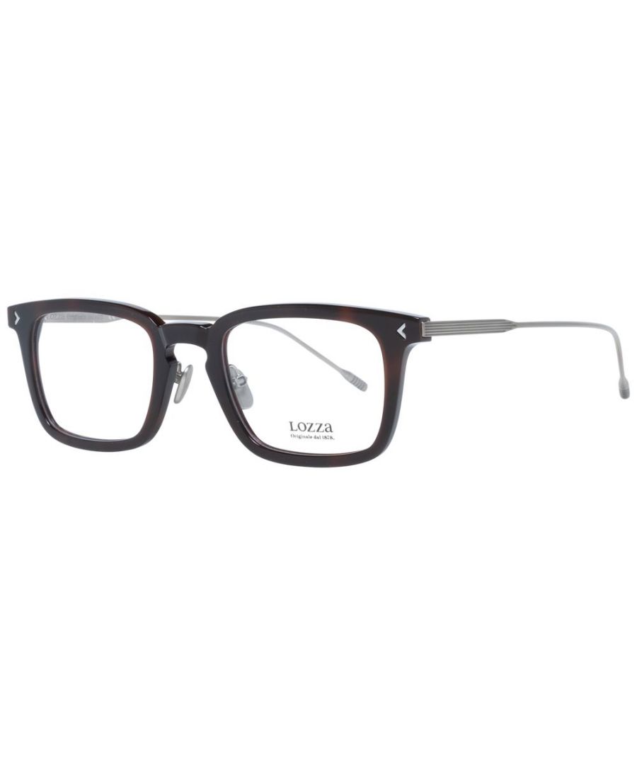 lozza mens rectangle plastic optical frames - brown - one size