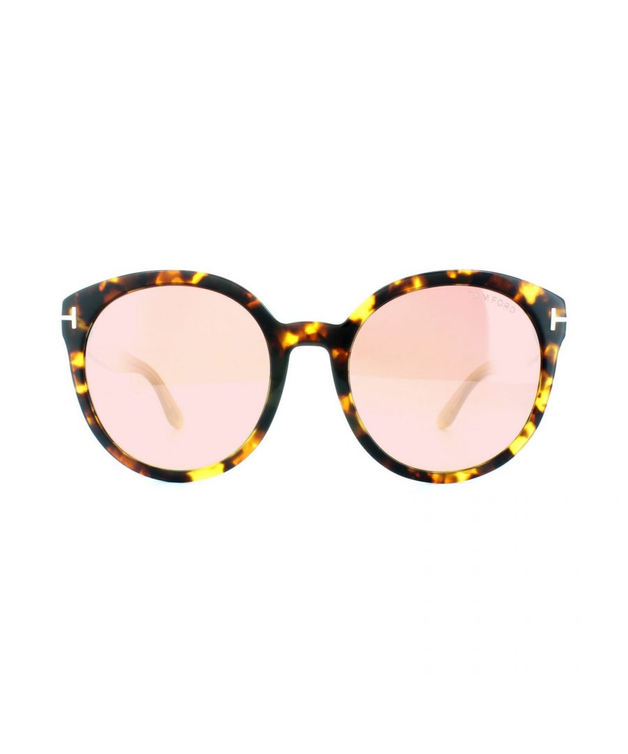 Tom Ford Womens Sunglasses 0503 Philippa 52Z Dark Havana Violet Gradient Mirror - Brown - One Size