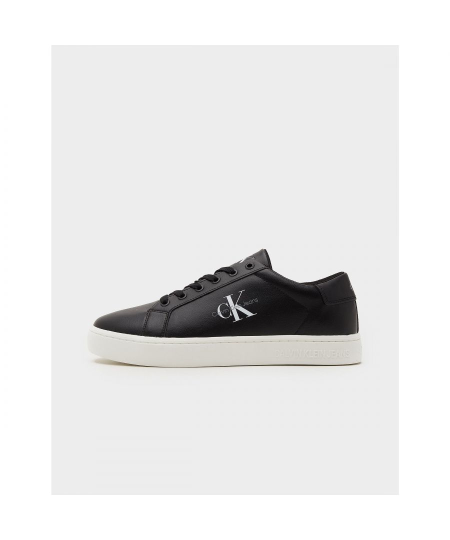 Calvin Klein Mens Classic Cupsole Trainers in Black Leather - Size UK 11
