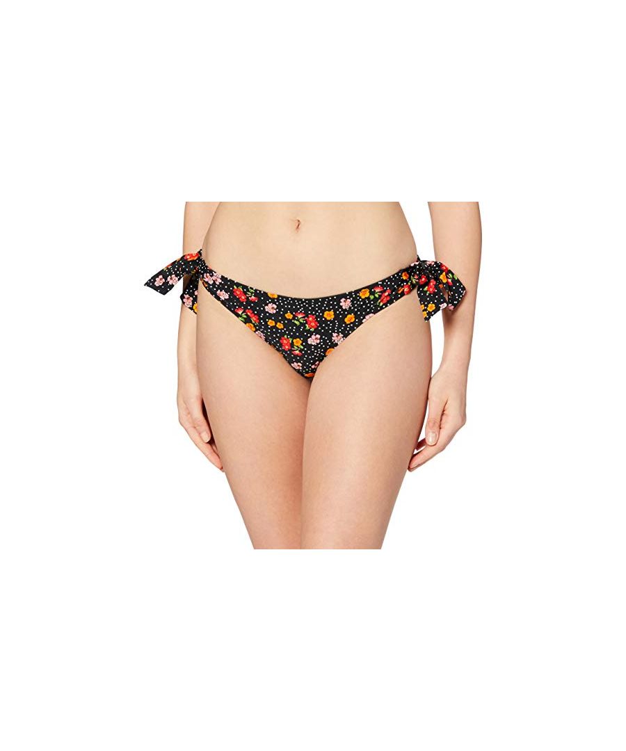 Pour Moi Womens Hot Spots Tie Side Bikini Brief - Black - Size Medium