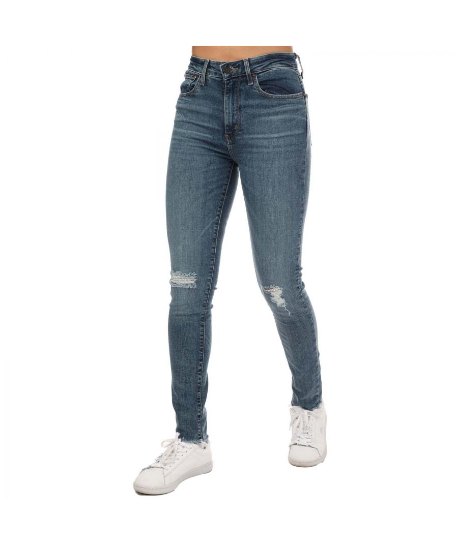 Levi's Womenss Levis 721 High Rise Skinny Jeans in Denim - Blue Cotton - Size 27 Regular