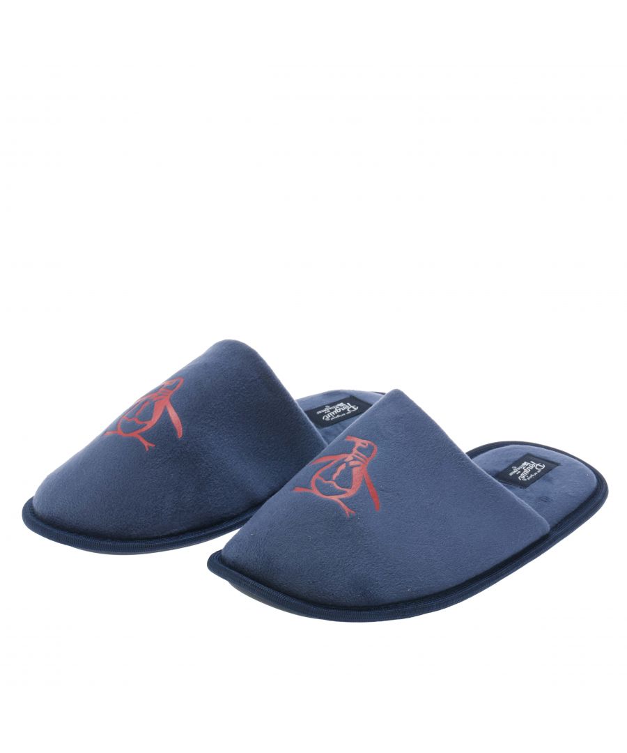 Original Penguin Mens Paddington Slippers in Navy - Blue Textile - Size UK 6