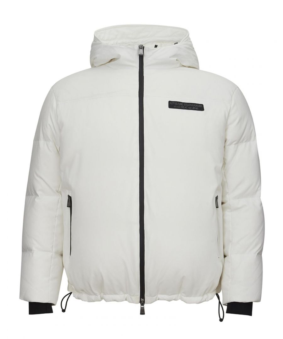 armani exchange mens quilted jacket - white - size medium