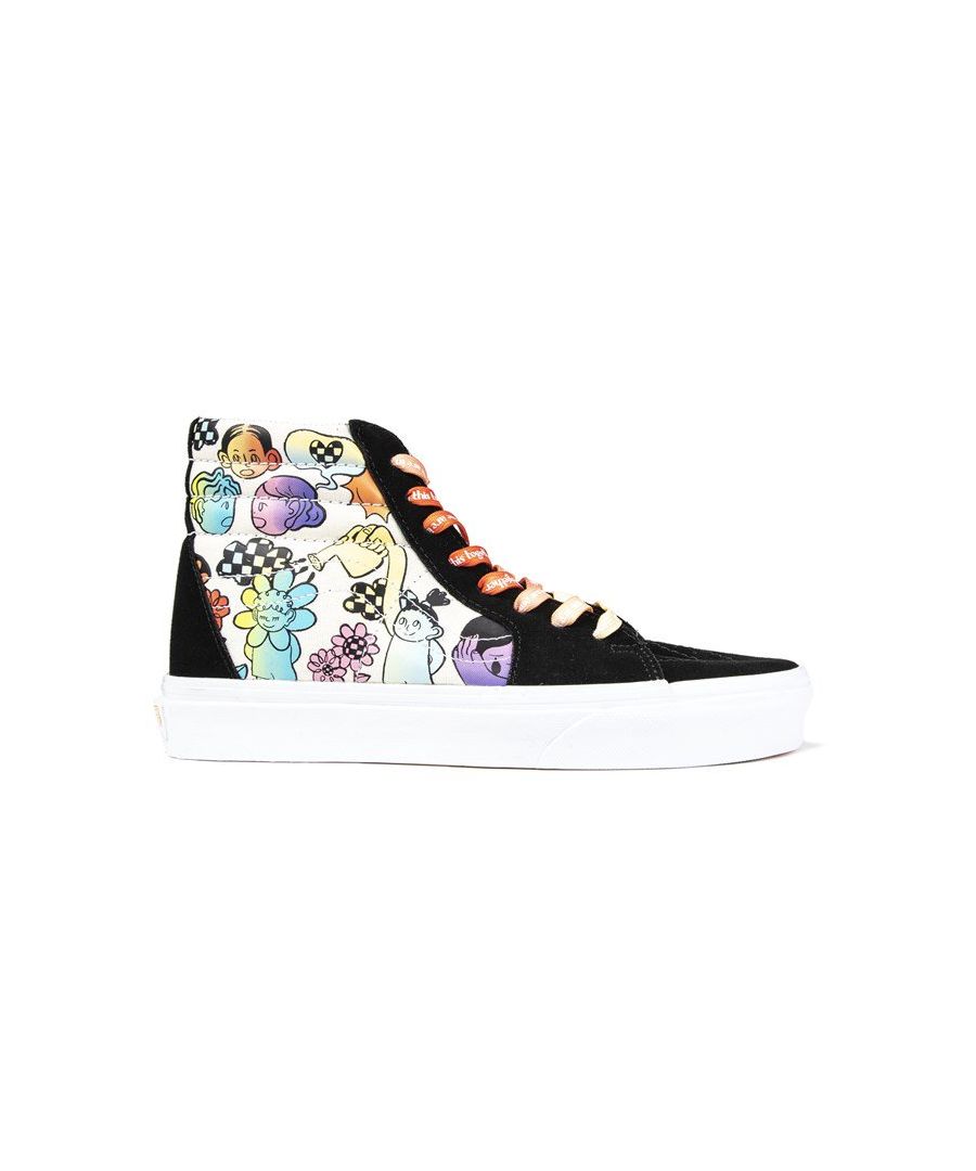 Womens multi Vans sk8-hi trainers, manufactured with textile and a rubber sole. Featuring: cultivate care collection, print upper detail, textile insole and vulcanized outsole.