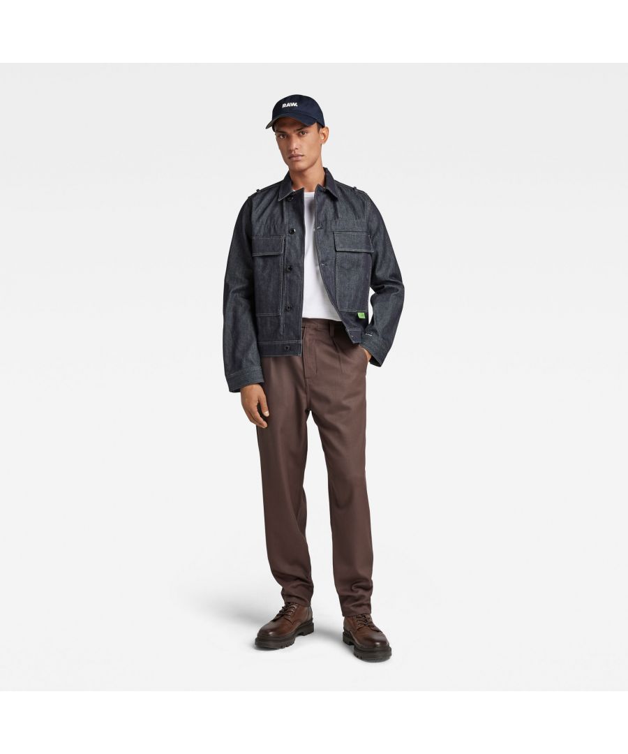 G Star Raw G-Star RAW Unisex Utility Flap Pocket Jacket - Navy Cotton - Size X-Large