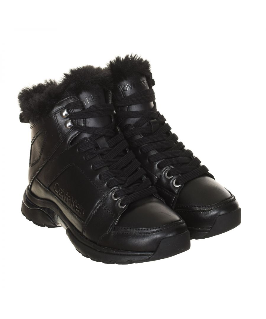 Calvin Klein Womens Candal Leather High-Top Sneaker B4n12166 Woman - Black - Size Eu 37