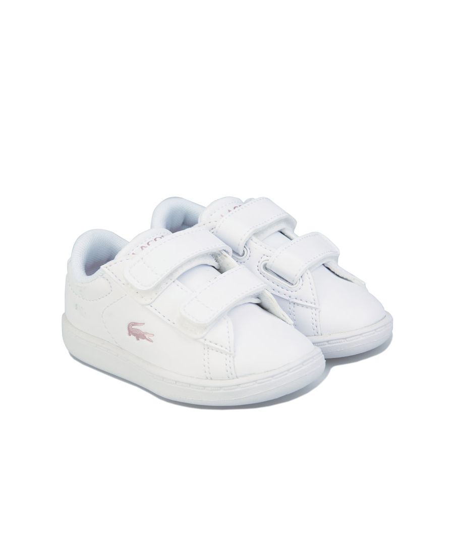Image for Girl's Lacoste Infant Carnaby Evo Trainers in White pink