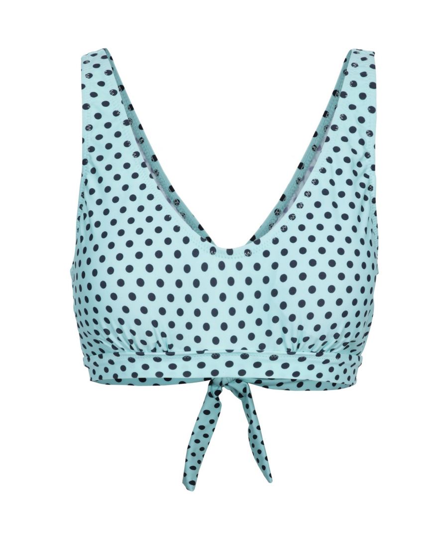 Bikini top. Tie back. All over print. Removable bust pads. 80% Polyamide, 20% Elastane. Trespass Womens Chest Sizing (approx): XS/8 - 32in/81cm, S/10 - 34in/86cm, M/12 - 36in/91.4cm, L/14 - 38in/96.5cm, XL/16 - 40in/101.5cm, XXL/18 - 42in/106.5cm.