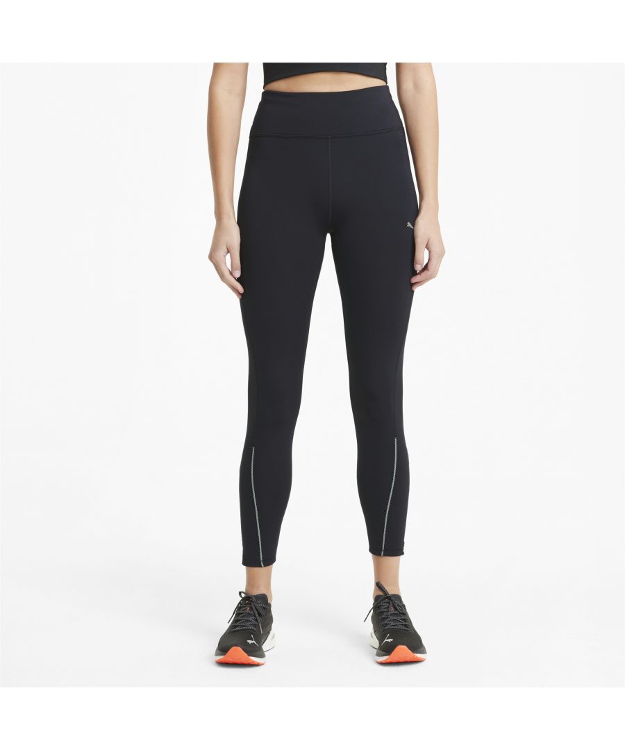 PRODUCT STORY Comfort and flexibility boost your performance in the COOLadapt Long Women's Running Leggings. This piece was created with running in mind. They feature PUMA’s COOLadapt technology that keeps you cool and comfortable during your run, plus snazzy reflective design elements. FEATURES & BENEFITS dryCELL: PUMA's designation for moisture-wicking properties that help keep you dry and comfortableFlatlock Stitching: PUMA's solution for less friction and higher comfortCOOLadapt: Keeps you comfortable during your run. DETAILS Our model is 175 cm tall and is wearing size STight fitBack zip pocketMoisture-wicking fabricationBottom leg zipsPUMA Cat Logo at left thighPolyester and elastane