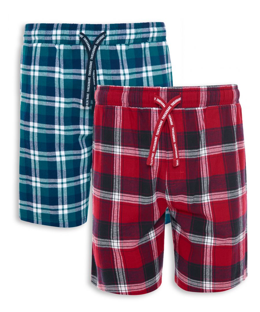 This twin pack from Threadbare comprises of two pairs of flannel shorts with side pockets and ribbed elasticated waistband with a drawstring. Made from a cotton fabric to ensure a comfortable feel and easy washing. Long pant version also available.