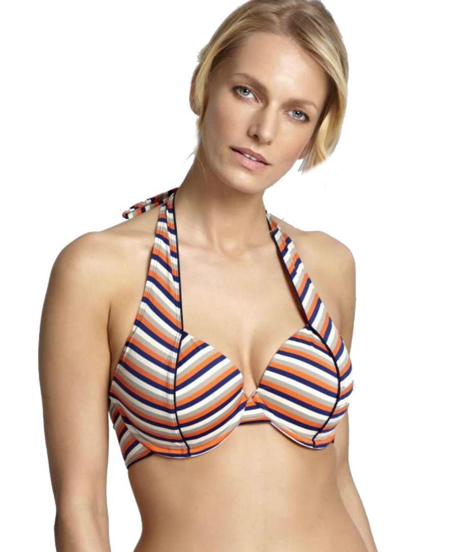 Panache Womens Summer Halterneck Bikini Top - Orange - Size 32G