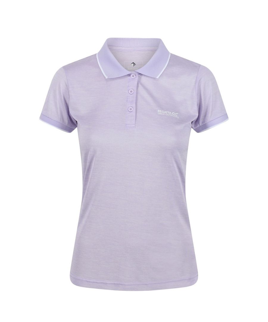 Material: 100% polyester. Short sleeve polo shirt in high-wicking, quick-drying jersey fabric. The soft-touch marl polyester fabric provides cooling airflow and is soft to wear. Cut with a classic three-button fastening and lightly ribbed collar and cuffs. With the signature Regatta print on the chest. Size (chest): (6 UK) 30in, (8 UK) 32in, (10 UK) 34in, (12 UK) 36in, (14 UK) 38in, (16 UK) 40in, (18 UK) 43in, (20 UK) 45in, (22 UK) 48in, (24 UK) 50in, (28 UK) 54in, (30 UK) 56in, (32 UK) 58in, (34 UK) 60in, (36 UK) 62in.