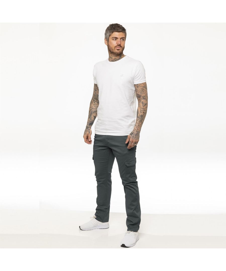 Enzo Mens Cargo Combat Chinos - Grey Cotton - Size 36W/32L