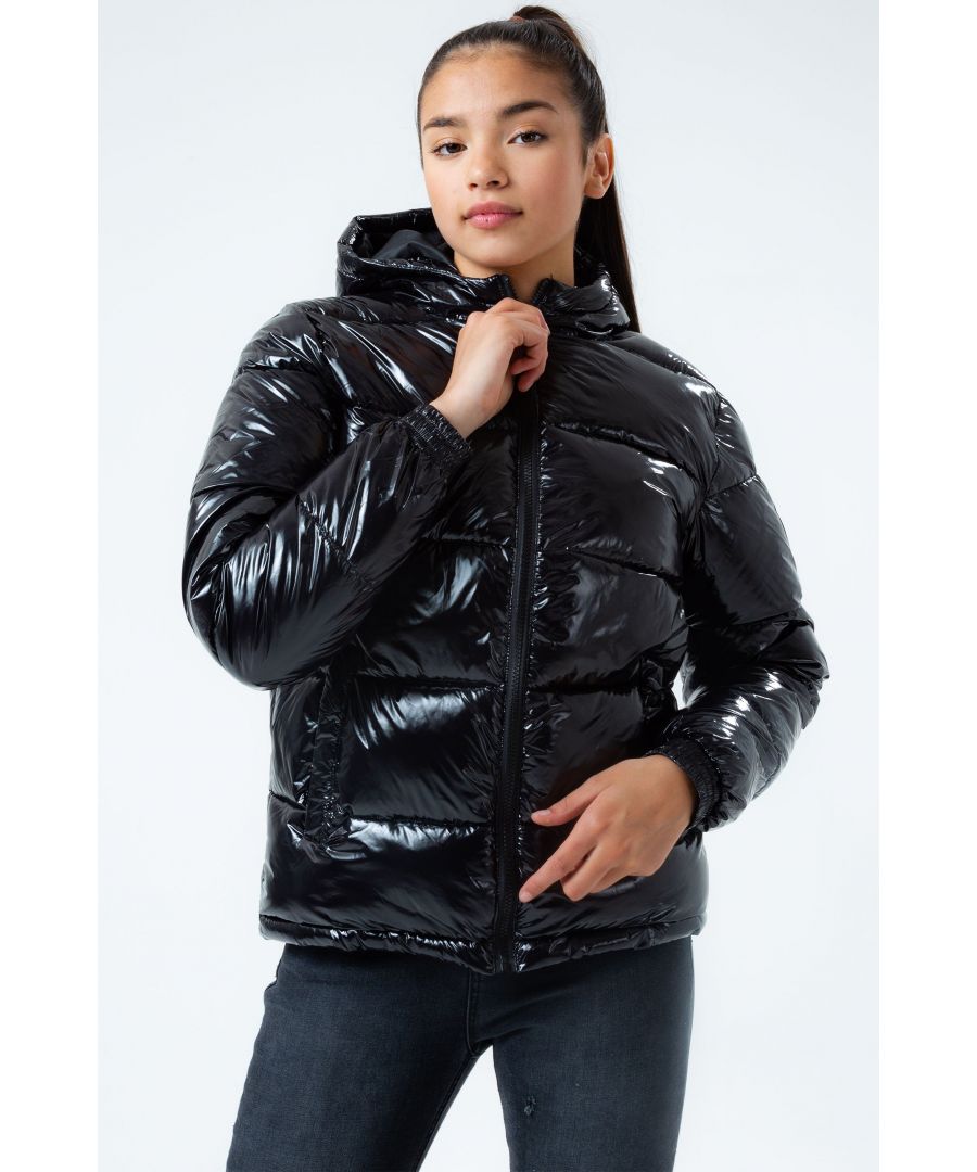 Image for Girl's Hype Junior Shine Puffa Jacket in Black