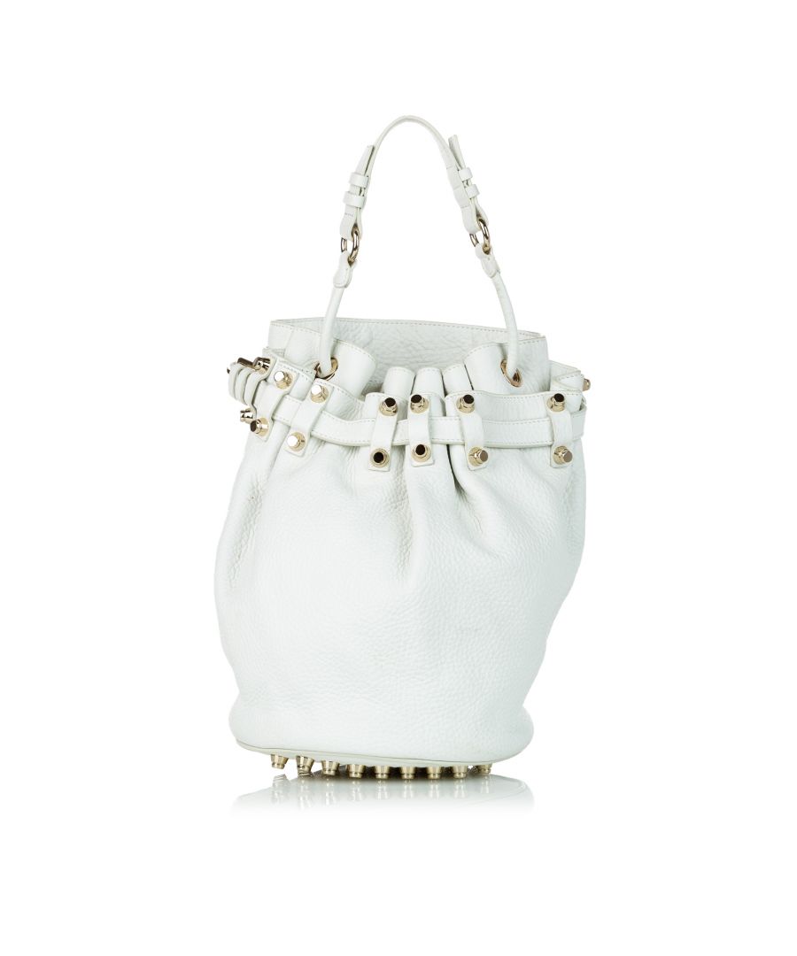 Image for Vintage Alexander Wang Diego Leather Bucket Bag White