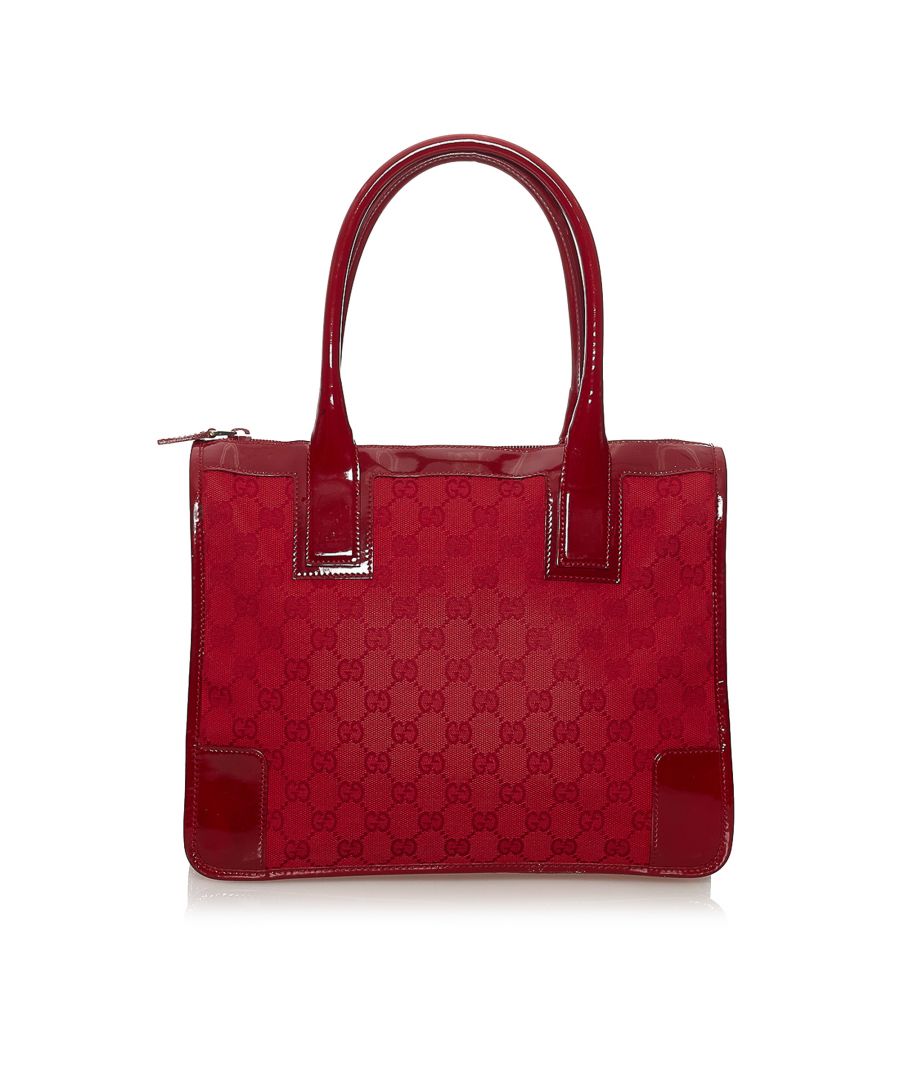 Vintage Gucci GG Canvas Handbag Red