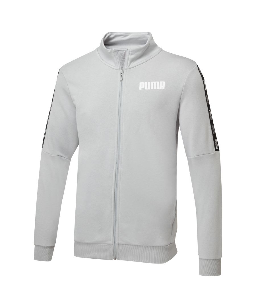 Athletic PUMA DNA meets comfy, casual style. Throw on the Tape Full Zip Sweatshirt in French terry and conquer the day the comfortable way. FEATURES & BENEFITS Recycled Content: Made with at least 20% recycled material as a step toward a better future DETAILS Regular fitCollared neckFull-zip closurePUMA branding details