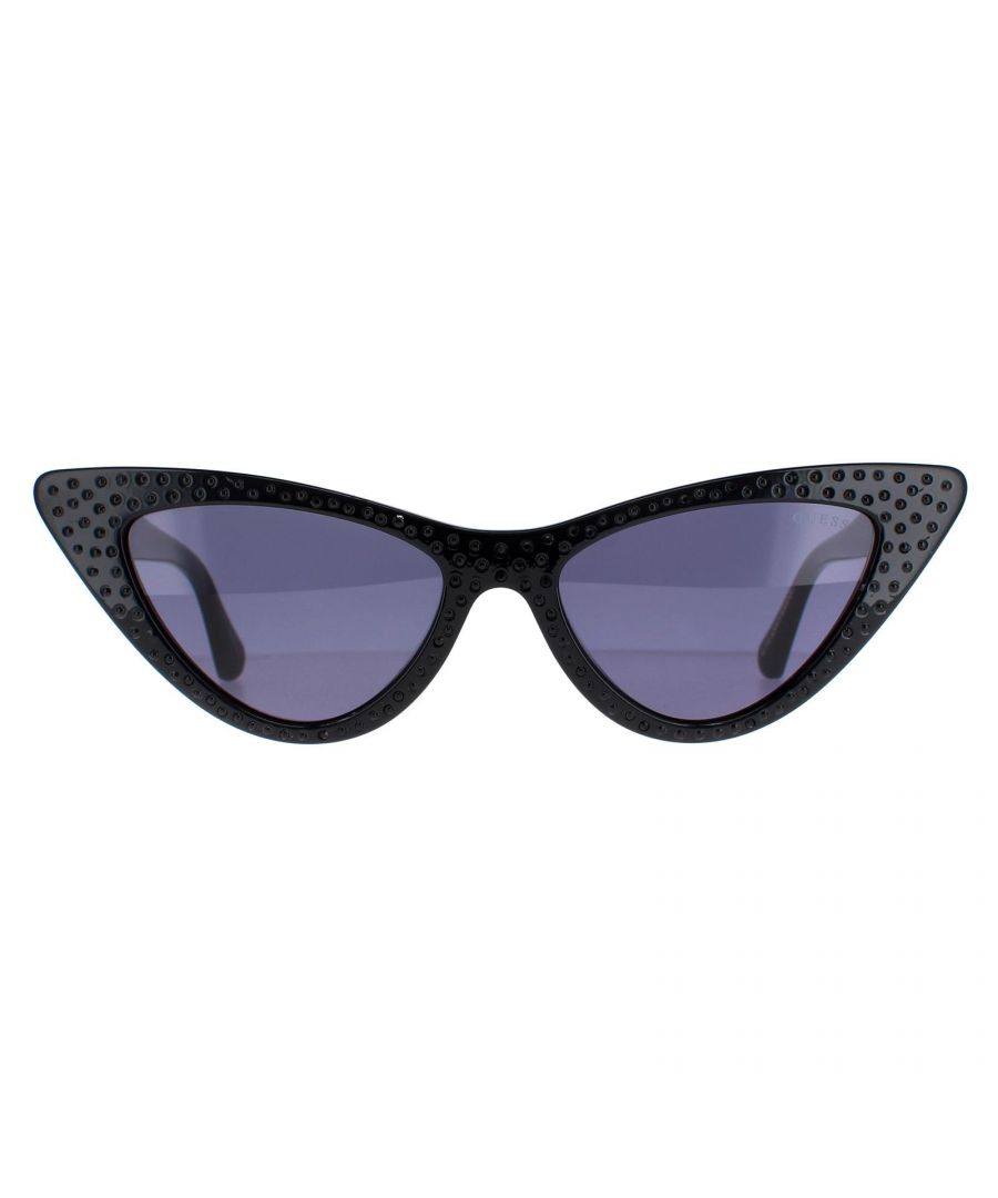 Guess Cat Eye Womens Shiny Black Smoke GU7810 - One Size
