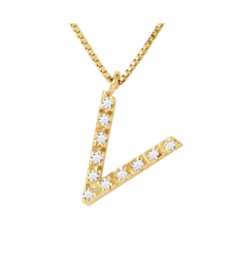 Collar ABC Diamonds 0.06 Cts letter v Yellow Gold 18k