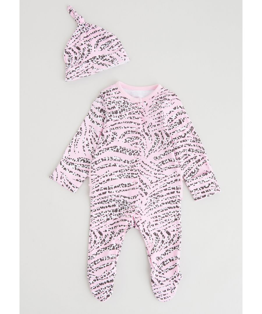 Image for Alya Zebra Pink All in one With Hat