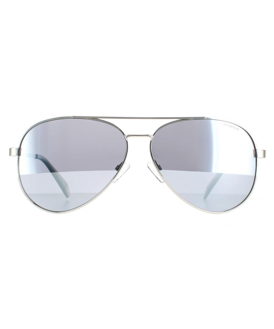 Polaroid Aviator Womens Silver Love Island Silver Mirror Polarized PLD 6069/S/X/LI  PLD 6069/S/X/LI are a feminine aviator style featuring a thin metal frame, teardrop shaped lenses, adjustable nose pads and plastic temples tips for comfort. A style that is always in fashion, you cannot go wrong with Aviator sunglasses!