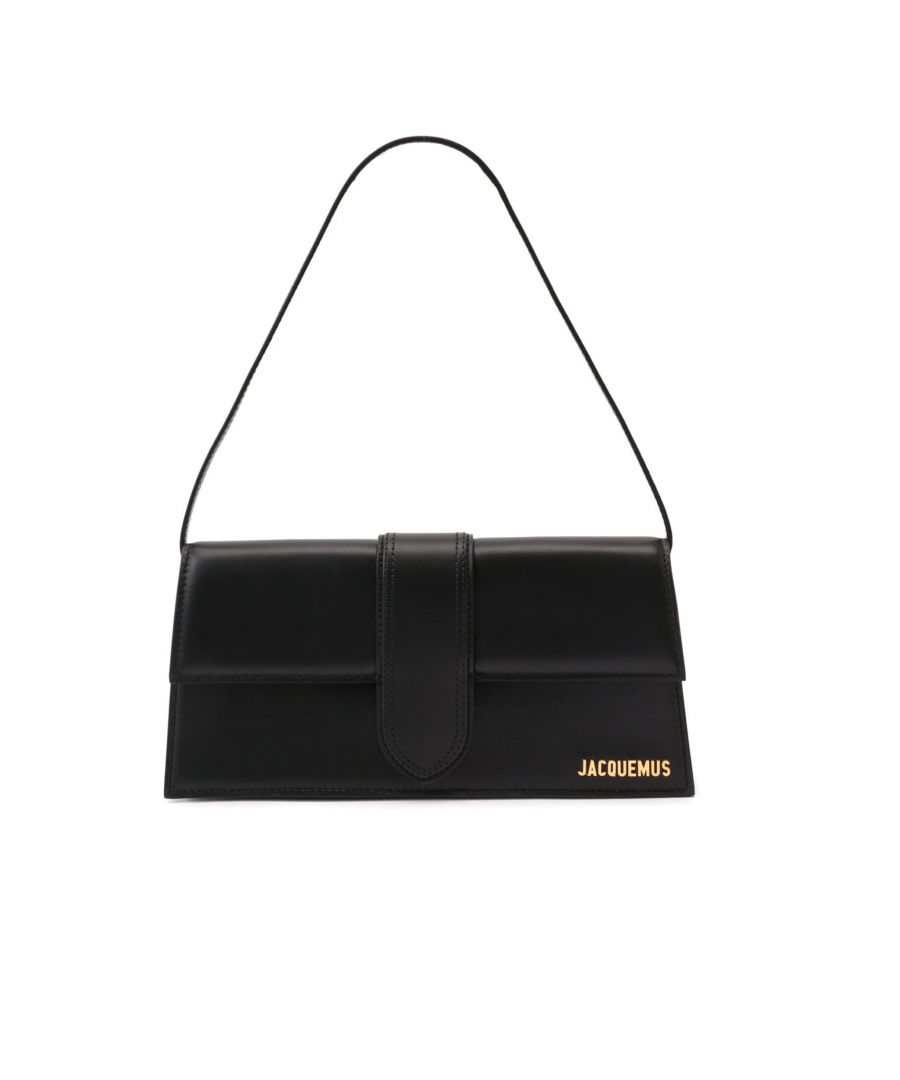 - Composition: 100% calf leather - Cotton lining - Flap top magnetic snap closure - One handle - Gold-tone metal logo lettering - Length 28 cm / 11 in - Height 13 cm / 5,1 in - Width 6 cm / 2,3 in - Made in Italy - MPN LE BAMBINO LONG-BLACK - Gender: WOMEN - Code: BAG JQ 2 SD 12 L54 W2 T