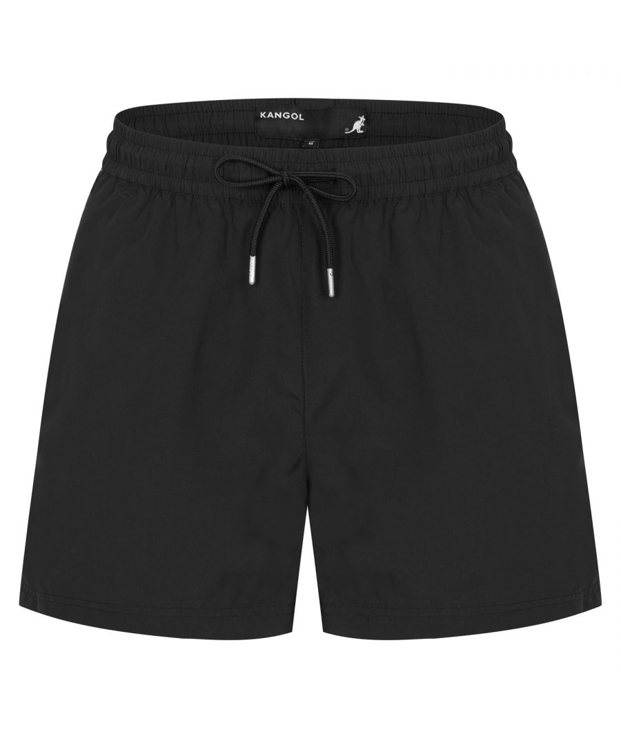 Kangol Tape Swim Shorts Mens - These Kangol Tape Swim Shorts are crafted with an elasticated waistband and drawstring adjustment for a secure fit. They feature two hand pockets for a classic look and are a lightweight construction. These shorts are designed with a signature logo and are complete with Kangol branding.