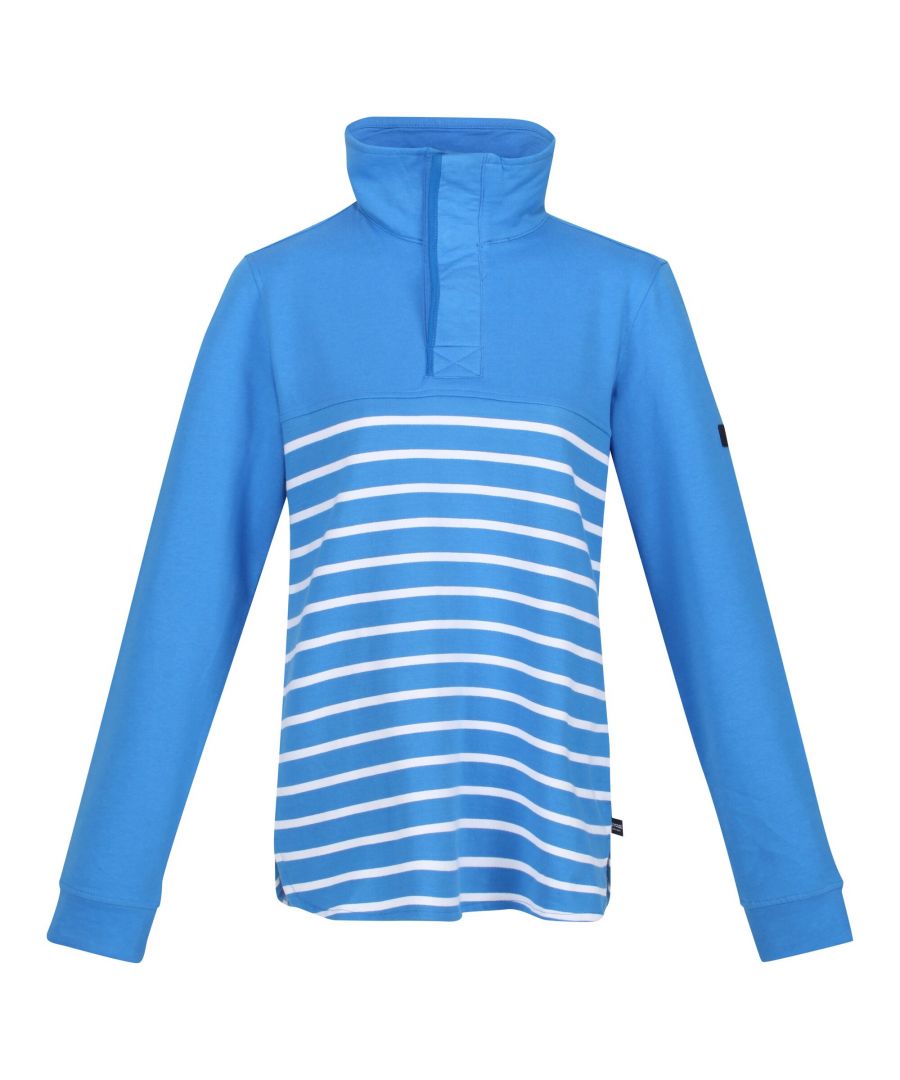 Image for Regatta Womens/Ladies Camiola II Stripe Fleece Top (Sonic Blue/White)