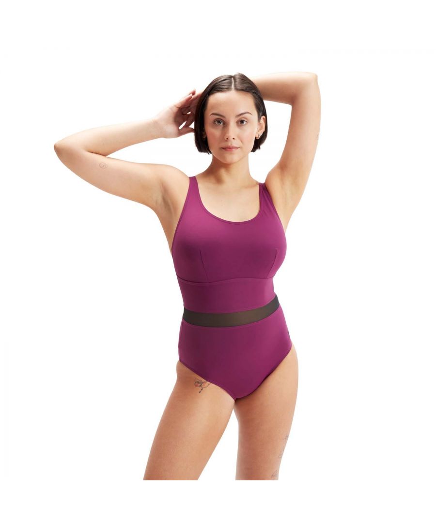 Speedo Womenss Shaping LuniaGlow Swimsuit  in Purple - Size 20 UK