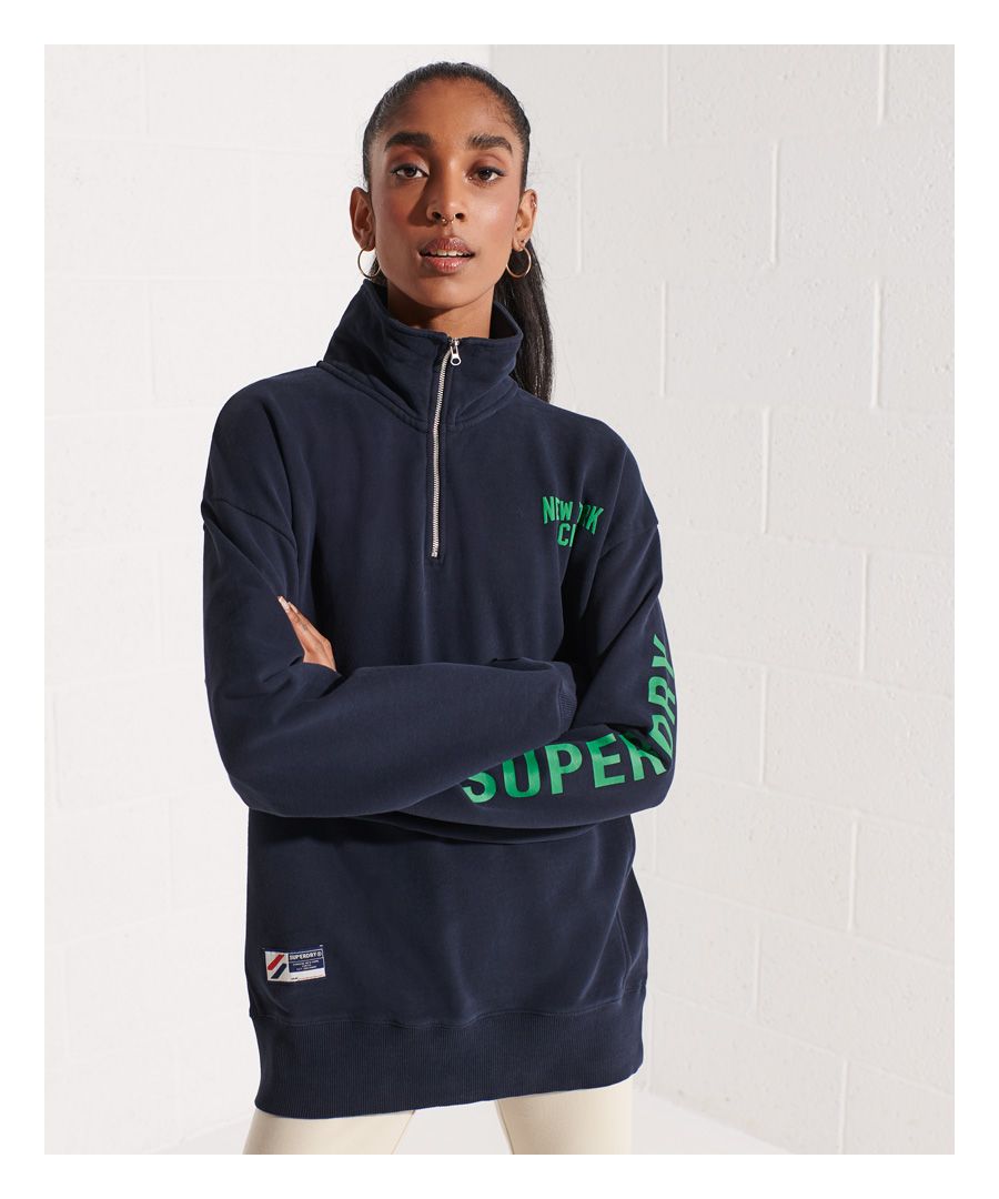 Image for SUPERDRY City College Oversized Half Zip Track Top