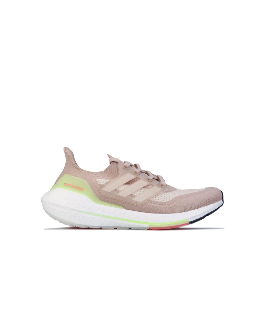 adidas Womenss Ultraboost 21 Running Shoes in Nude Textile - Size UK 4.5