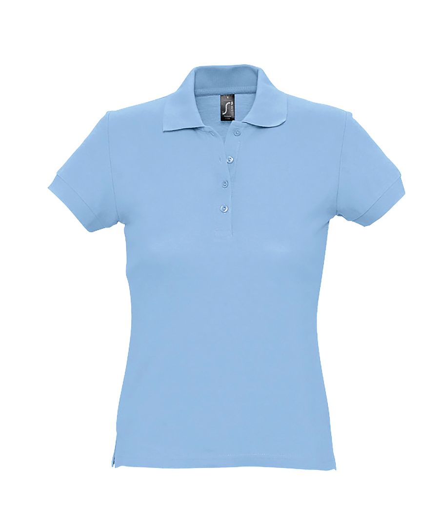 SOLS Womens/Ladies Passion Pique Short Sleeve Polo Shirt (Sky Blue) Cotton - Size X-Large