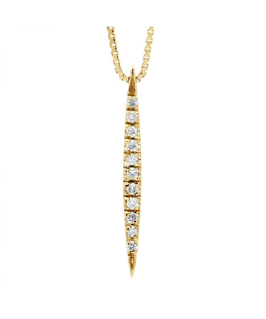 Necklace Diamonds 0.06 cts -Gold 750 (18 Carats) - HSI Quality - Venetian Style Chain - Length 42 cm, 16,5 in - Our jewellery is made in France and will be delivered in a gift box accompanied by a Certificate of Authenticity and International Warranty