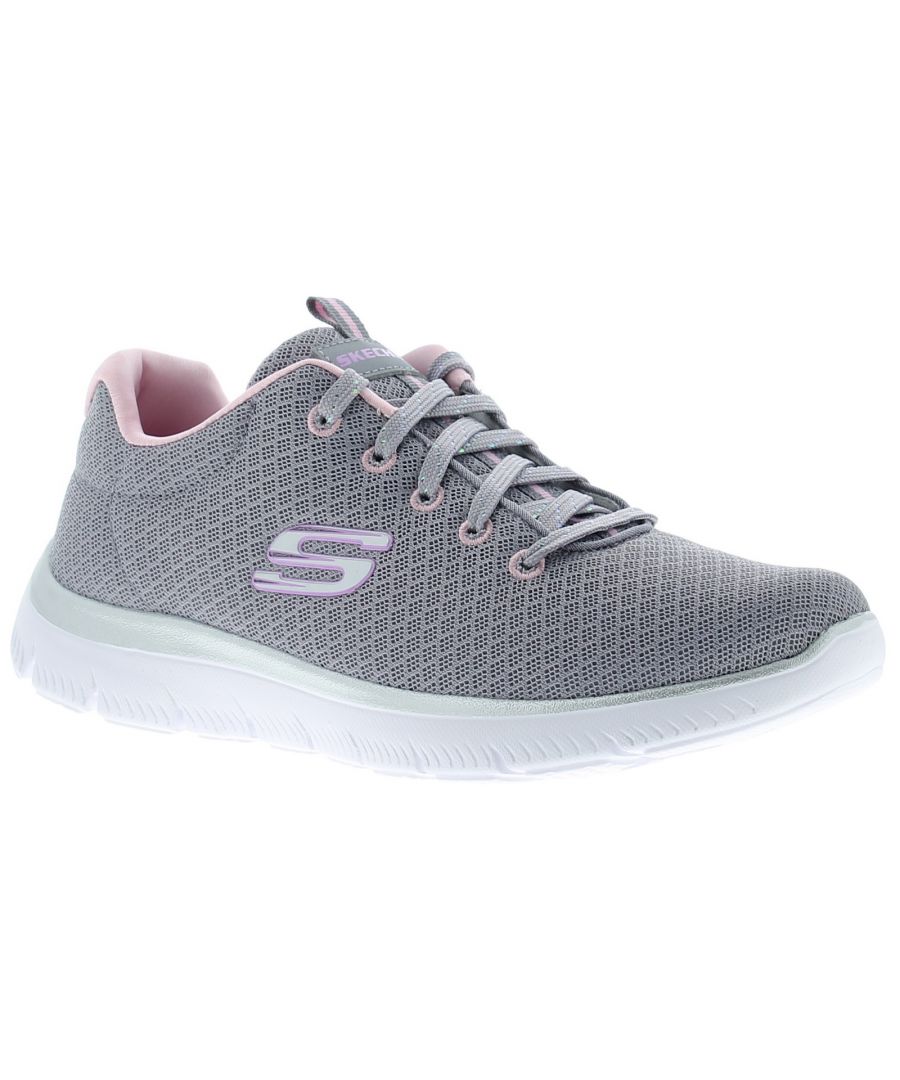Skechers Summits Simply Speci Girls Trainers Grey. Fabric Upper. Fabric Lining. Synthetic Sole. Skechers Girls Childrens Kids Trainers Sneakers Summits Simply Special.