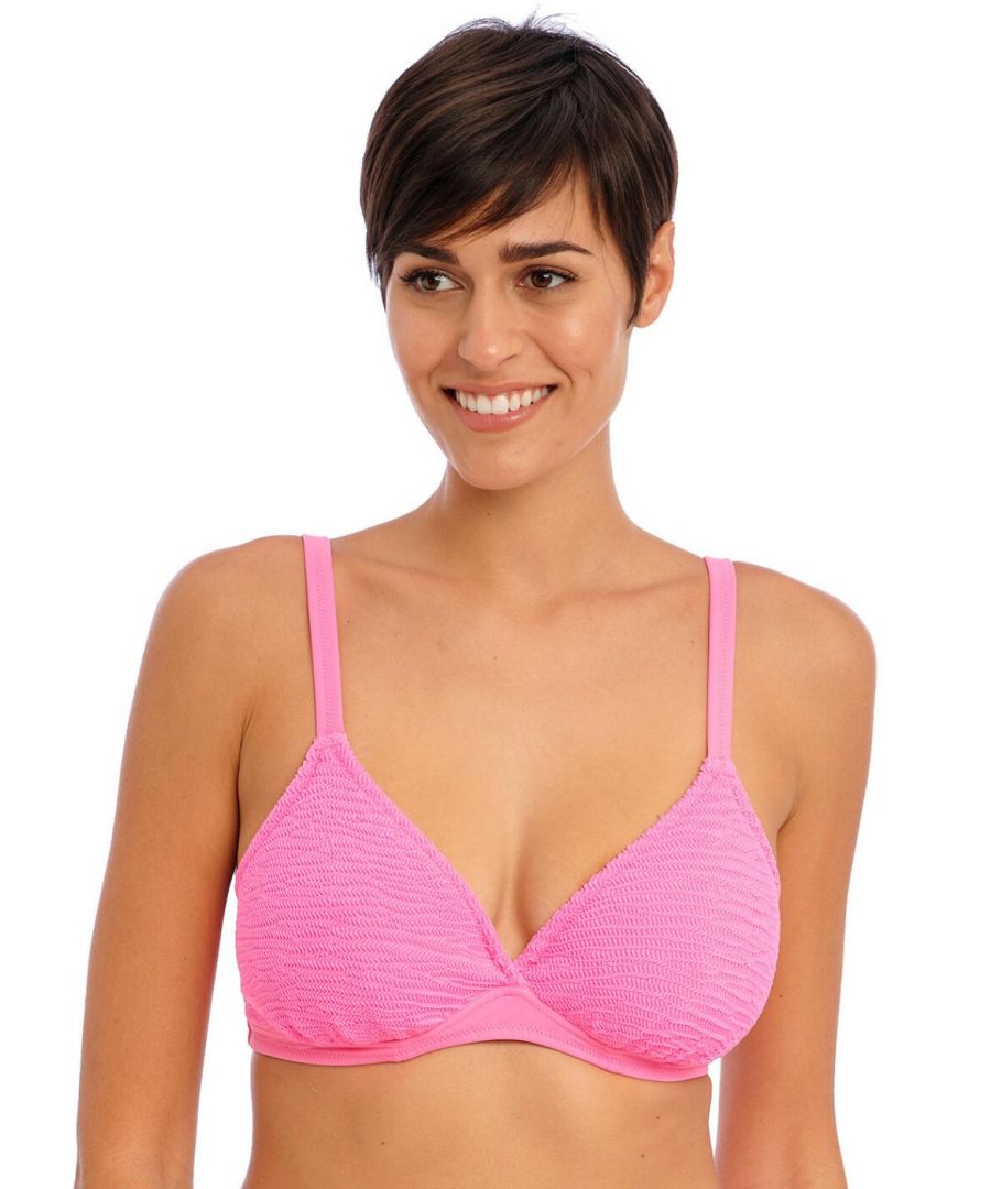 Freya Womens 203802 Ibiza Waves Underwired Plunge Bikini Top - Pink Elastane - Size 32D