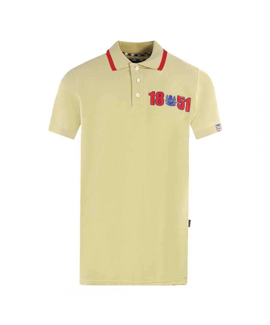 Aquascutum Mens London 1851 Beige Polo Shirt - Size X-Large