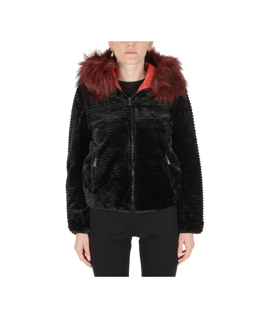 versace 1969 abbigliamento sportivo srl milano italia 19v69 womens jacket black bordeaux aria fabric - size small