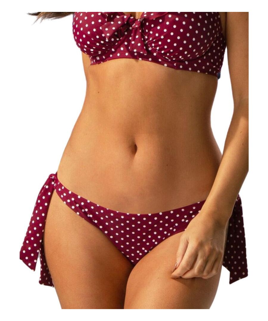 Pour Moi Womens Hot Spots Tie Side Bikini Brief - Purple Polyamide - Size X-Large