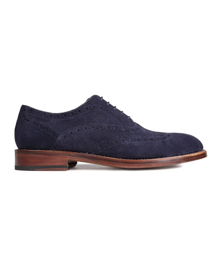 A Debonair Style And Timeless Design, The Blue Oliver Sweeney's Aldeburgh Lace-up Brogue Shoe Is A Must-have For The Modern Gentleman. Featuring A Luxurious Suede Upper With A High Quality Leather Sole, The Designer's Signature Branding And Fine Detailing, These Shoes Are Effortlessly Stylish.