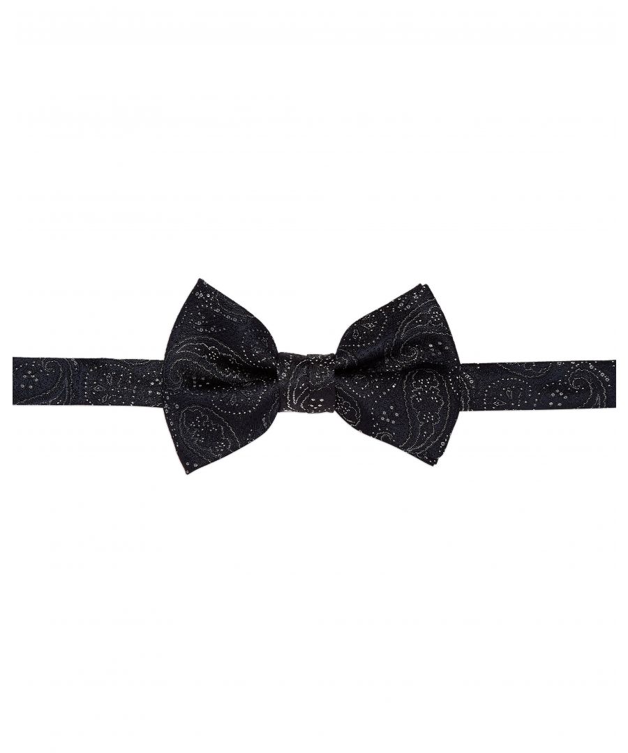 Image for Ted Baker Warbow Lurex Paisley Bow Tie, Navy