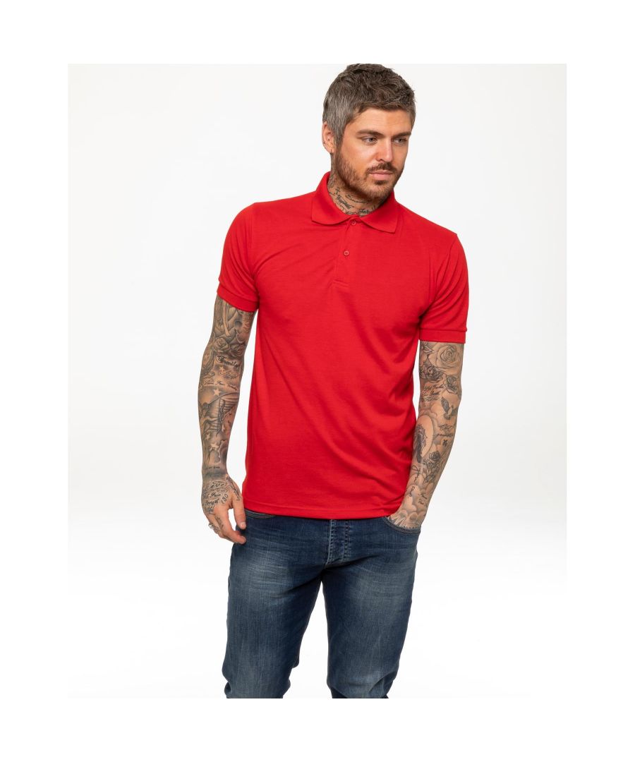 These Kruze Mens Short Sleeve Polo Shirts Feature a Button down collar, Ribbed Collar and sleeve cuff. Crafted with 50% Cotton, 50% Polyester, these Regular Fit Polos are suitable for everyday wear, basic, work, casual, fashion, sports, training, fitness and for the gym