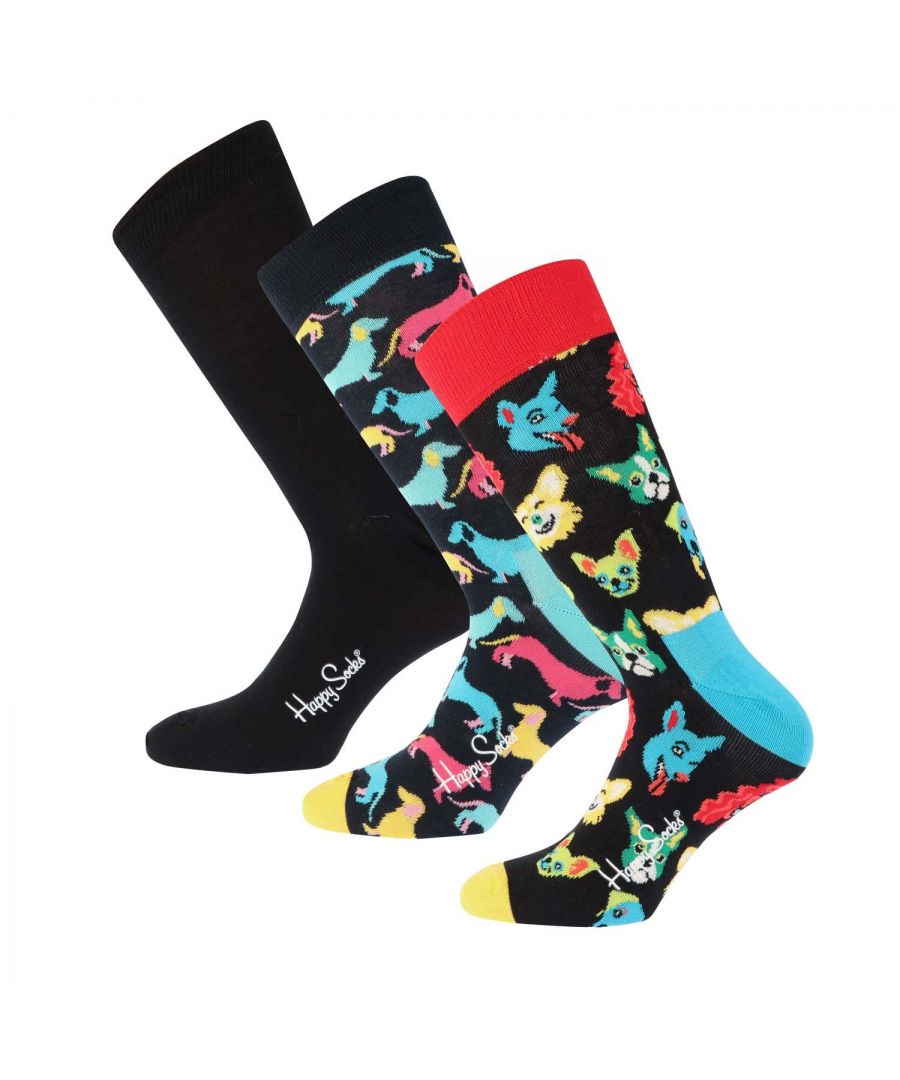 Happy Socks 3 Pack Socks Gift Box Set in multi colour.- Reinforced heel & toe.- Combed cotton.- 86% Cotton  12% Polyamide  2% Elastane.- Ref: P000561
