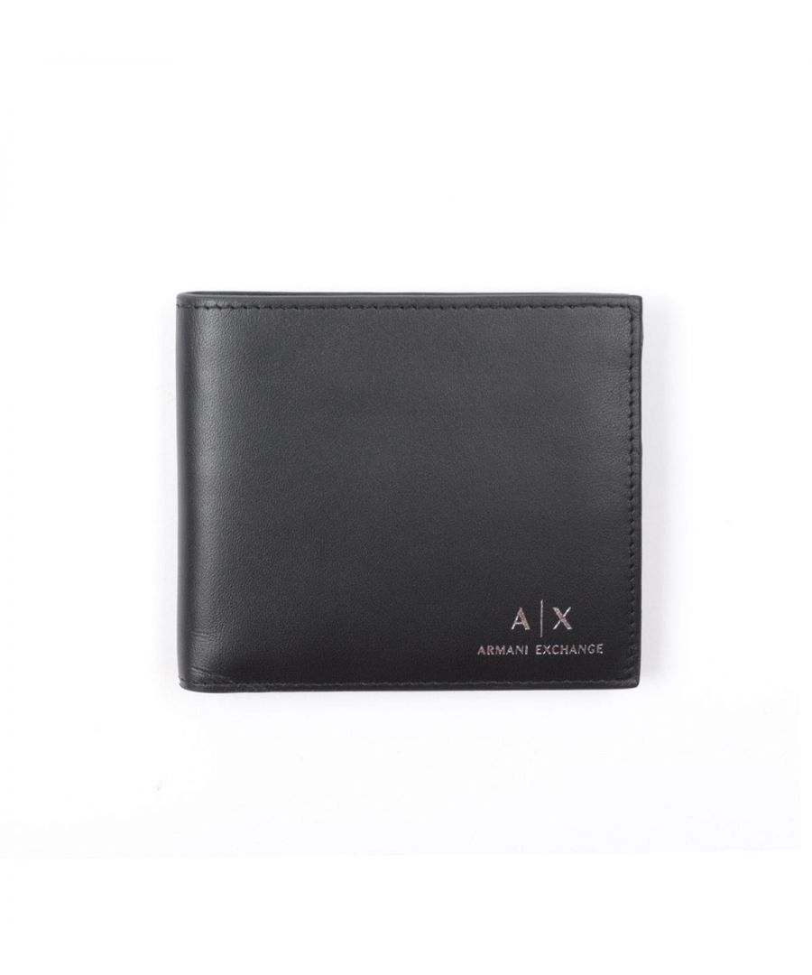 Look and feel stylish right down to the accessories this season with Armani Exchange. The logo billfold wallet is crafted from premium calf leather. It sports eight card slots and a dedicated section for notes. Finished with the iconic Armani Exchange logo printed in a foil effect to the front. Calf Leather , Eight Card Slots, Note Pocket, Dimensions: 10H x 11W x 2D cm, Armani Exchange Branding.