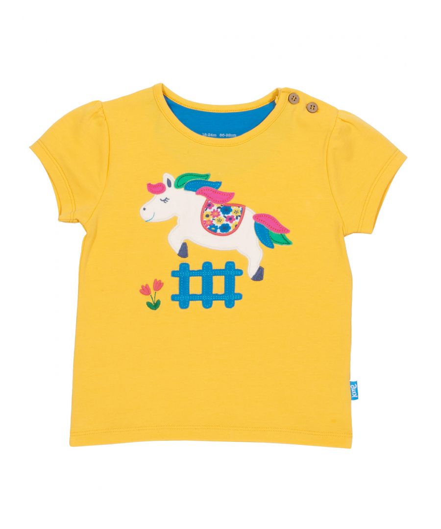 Kite Clothing Girls Little Pony T-Shirt - Yellow Cotton - Size 3-6M