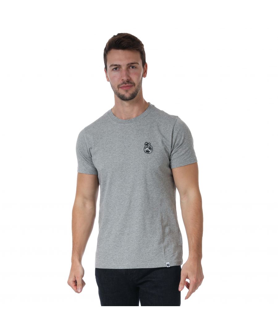 Mens Pretty Green Autumn Apple Embroidery Crew T- Shirt in grey.- Crew neckline.- Short sleeves.- Embroidered  inchAutumn Apple inch logo to the left side of the chest.- Slim fit.- 100% Cotton.- Ref: G21Q3MUJER725G