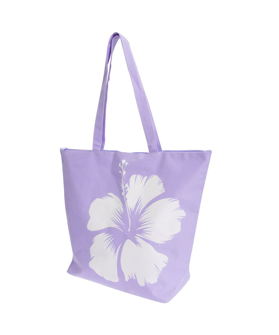 Image for FLOSO Womens/Ladies Hawaiian Flower Summer Handbag (Purple)