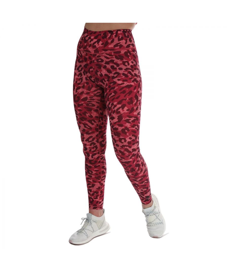 adidas Womenss Believe This Graphic Long Leggings in Rose - Size 20 UK