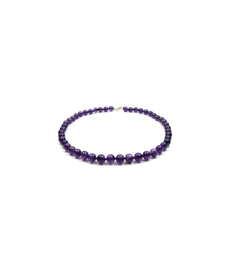 Blue Pearls Womens Purple Amethyst Gemstones Women Necklace and Silver Clasp - Multicolour - One Size